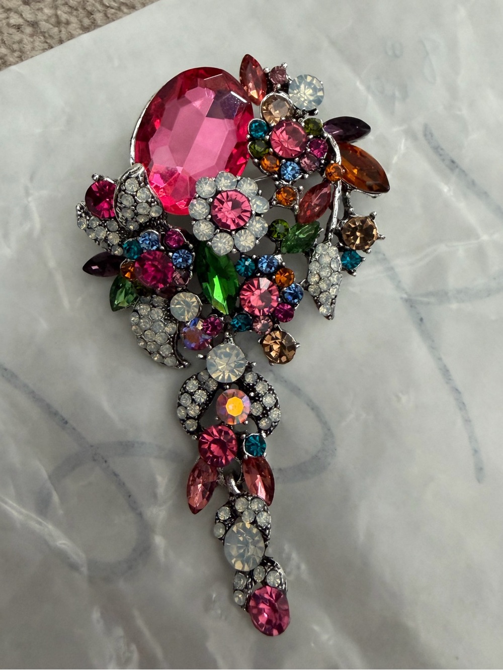 NWOT Aratta Silent Journey- Jewel Floral Pin- Multi- Color - Picture 5 of 13
